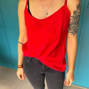 Red FLAX linen tank